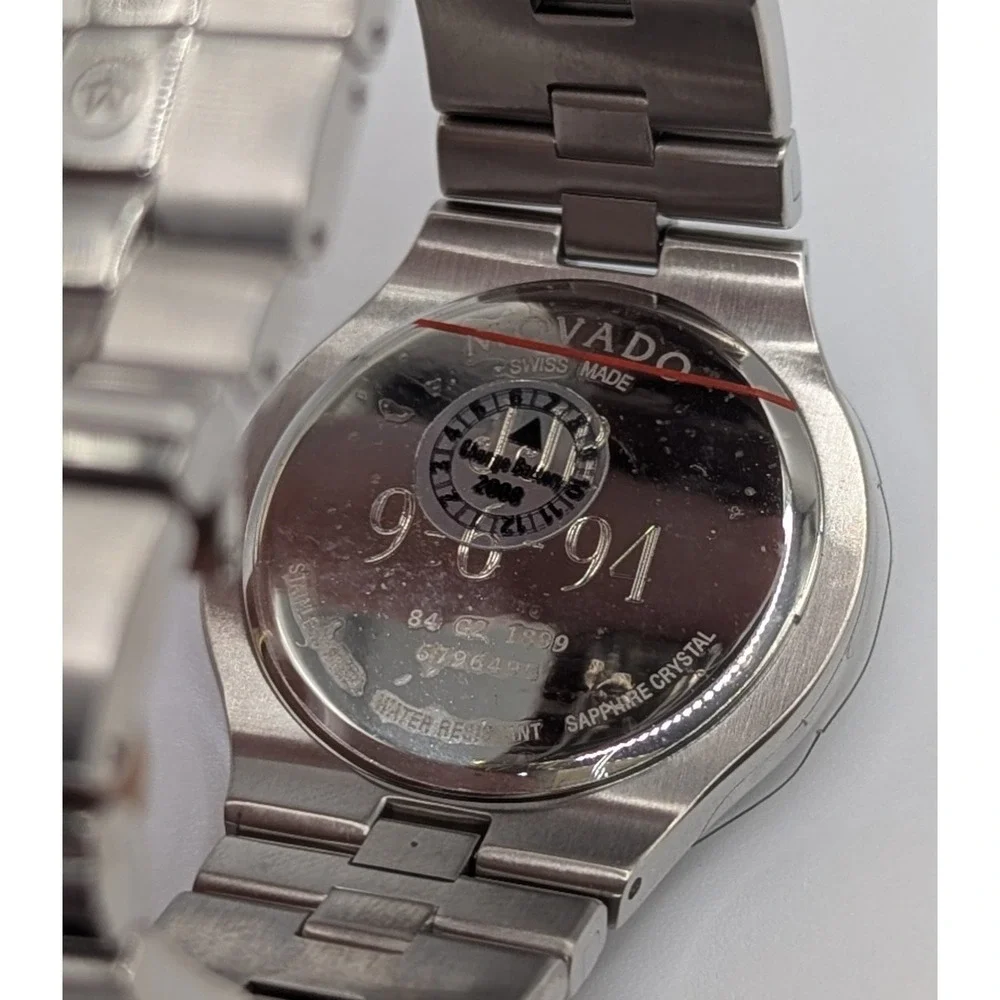 Vtg Men's Movado Museum Watch Black Dial Stainless Steel Swiss Quartz NIB